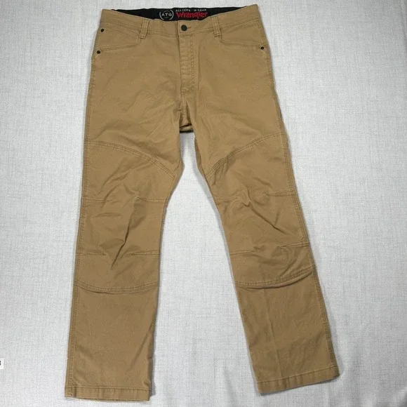 Wrangler ATG Pants Mens 38x30 Brown Canvas All Terrain Gear Double Knee NS857KL - Picture 2 of 9